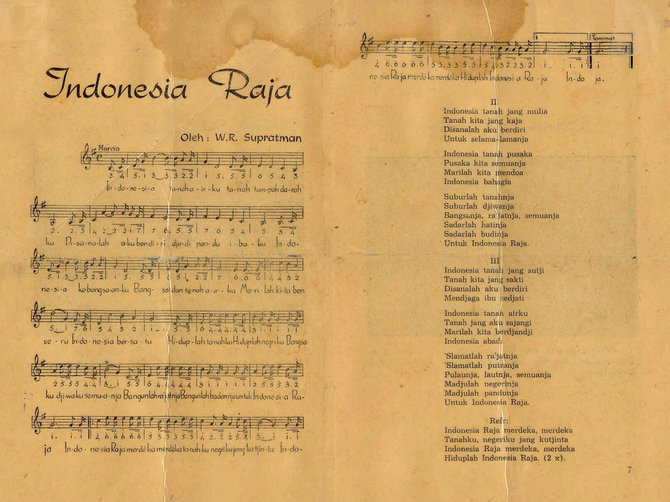 poto naskah lagu indonesia raya