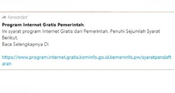 hoaks ada program internet gratis dari pemerintah