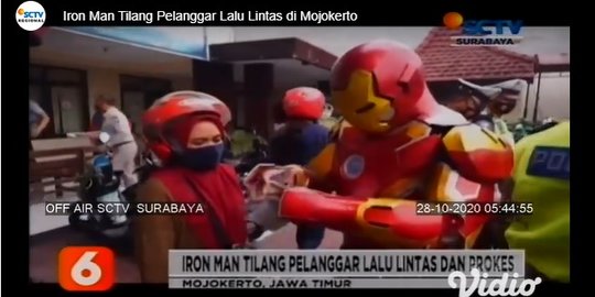 Razia Orang Tak Pakai Masker, 'Iron Man' di Mojokerto Gelar Operasi Zebra