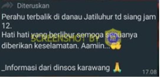 hoaks kapal terbalik di danau jatiluhur