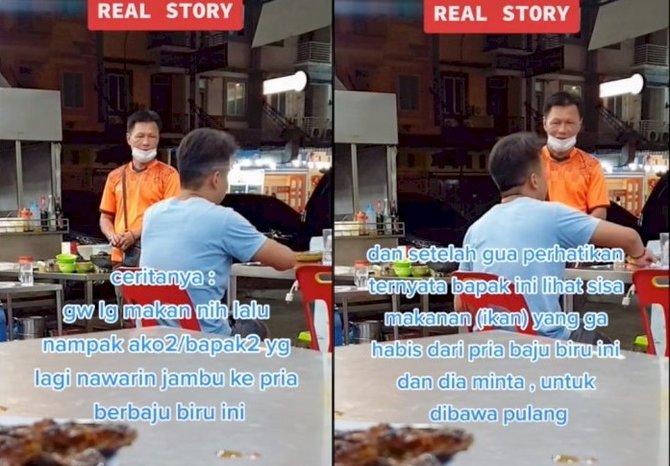 viral bapak bapak minta sisa makanan