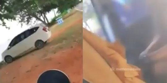 Viral Pasangan Berseragam Cokelat Digerebek Warga di 'Mobil Goyang', Langsung Panik