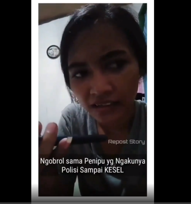 penipu mengaku polisi dikerjain seorang wanita