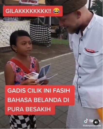 viral gadis cilik pedagang di bali jago bahasa belanda