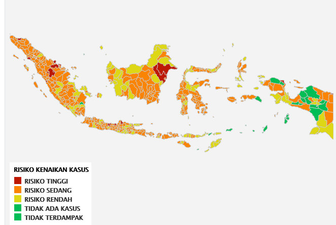 kawasan zons hijau covid 19 di indonesia