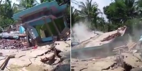 Viral Video Detik-Detik Rumah Roboh Akibat Tanah Ambles, Ngeri Banget