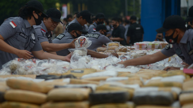 pemusnahan narkoba di polda metro jaya