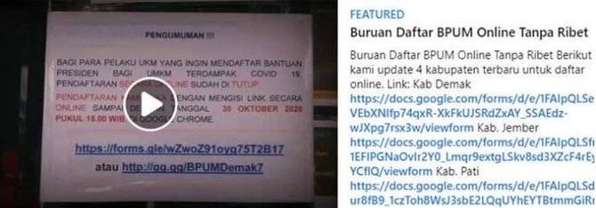 Cek Fakta Hoaks Tautan Pendaftaran Blt Umkm Di Facebook Merdeka Com