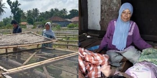 Kisah Wanita Jadi Buruh Pengering Ikan Asin Demi Suami & Anak yang Sakit, Tuai Doa