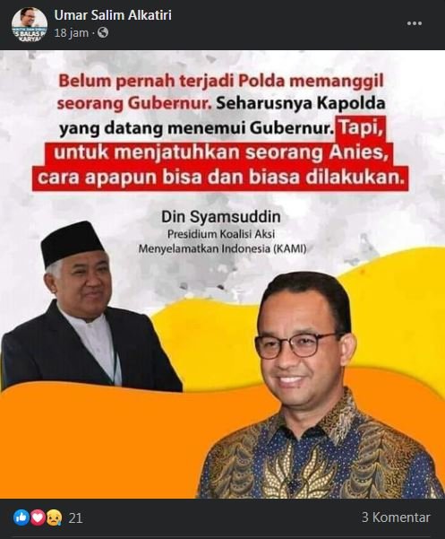 tangkapan layar pernyataan din syamsuddin soal anies baswedan