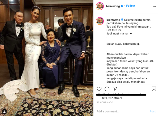 rayakan ulang tahun pernikahan baim wong ungkap akan bangun pesantren