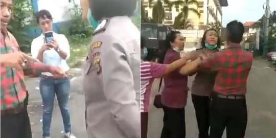Viral Polwan Ribut dengan Pria Mengaku Polisi, Sampai Gontok-gontokan di Jalan