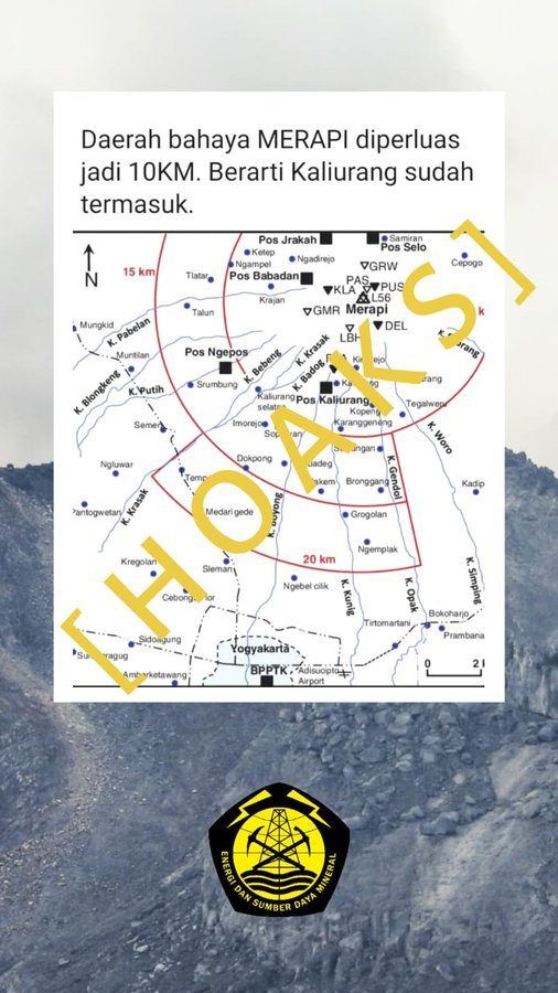 hoaks zona bahaya di gunung merapi bertambah 10 km