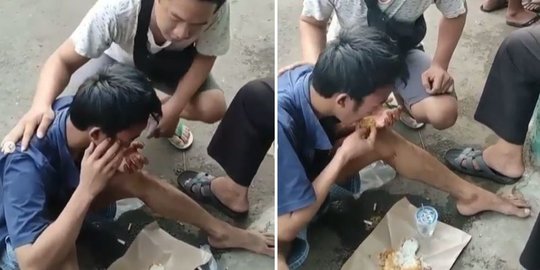 Viral Maling Dipukuli Warga Lalu Diberi Makan, Sampai Dirayu-rayu Supaya Mau