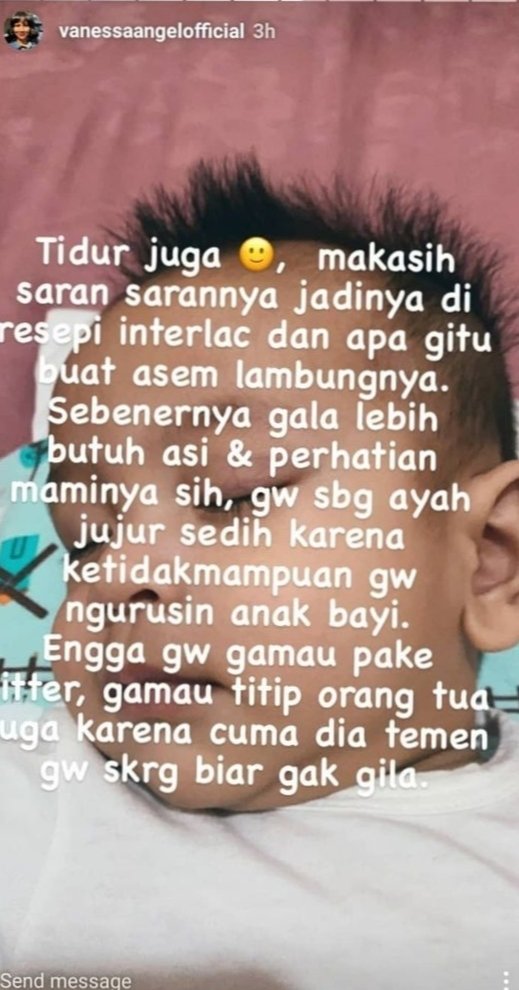 anak vanessa alami kolik