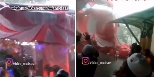 Viral Pesta Pernikahan Porak Poranda Diterjang Hujan Badai, Pengantin Sampai Pingsan