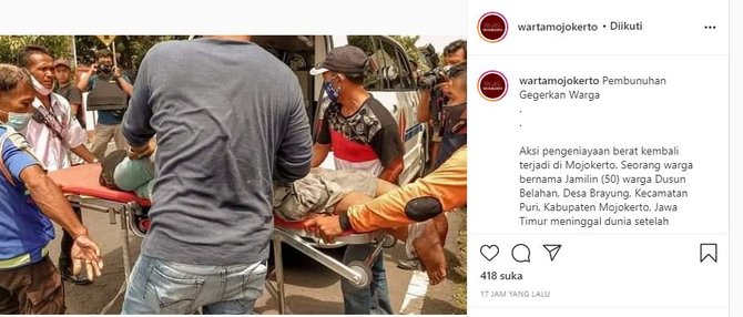 pria di mojokerto mengamuk dan bacok tetangganya hingga meninggal