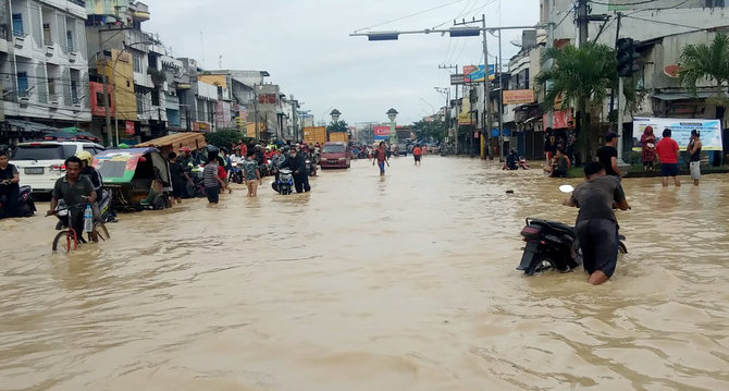 banjir landa medan deli serdang dan binjai