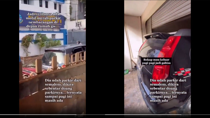 parkir sembarangan depan rumah