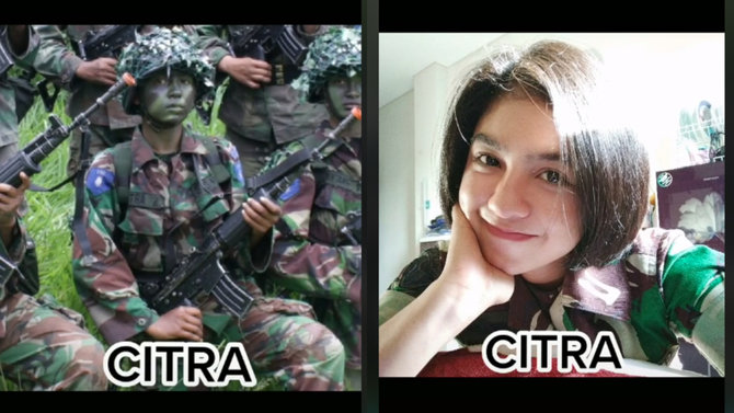 viral video perubahan wajah tni wanita