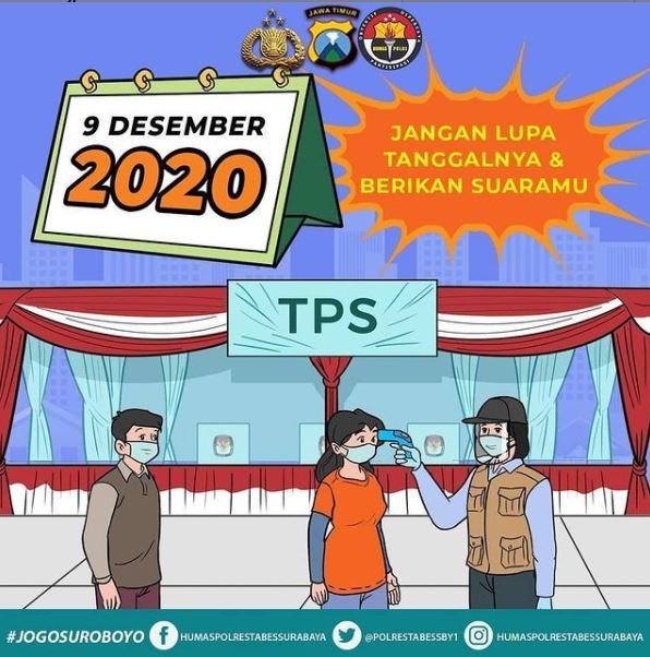 personel polrestabes surabaya akan amankan tps pada pilkada 2020