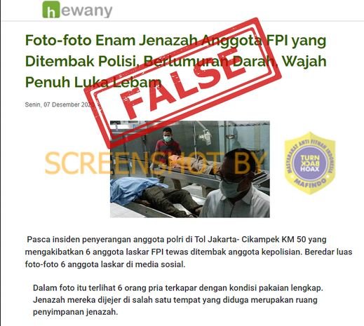 ini bukan foto jenazah anggota fpi yang ditembak polisi