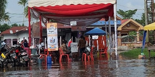 Pilkada Tanjungbalai, TPS 6 Kelurahan Gading Terendam Banjir Kiriman