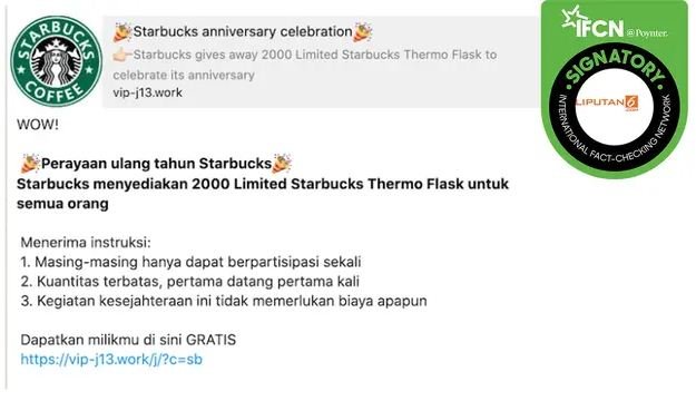 hoaks starbucks indonesia bagi bagi termos kopi gratis