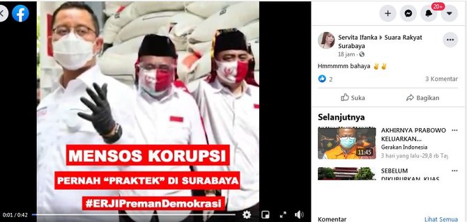 tidak benar mensos juliari bantu kampanye paslon pilkada surabaya