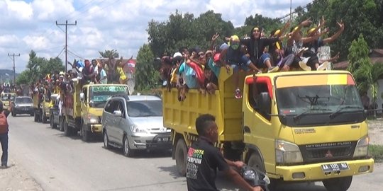 2 Paslon di Pilkada Malaka Saling Klaim Menang, Massa Pendukung Gelar Pawai