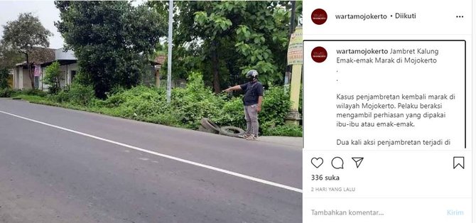 marak penjambretan perhiasan di mojokerto