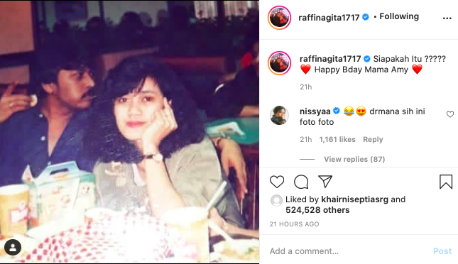raffi ahmad unggah foto lawas mama amy wajahnya curi perhatian