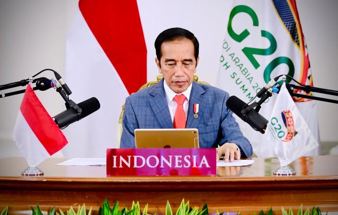 jokowi hadiri ktt g 20 secara virtual