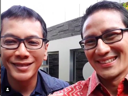 tak lagi jadi menteri wishnutama unggah foto dan tulis pesan ini untuk sandiaga uno