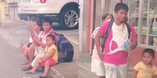 Viral Potret Bocah jadi 'Mata' Orangtua yang Tunanetra, Lihatnya Bikin Nangis