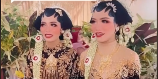 Viral Saudara Kembar Menikah Bareng, Calon Suaminya Hampir Tertukar saat Prosesi