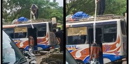 Viral Sopir Bus Kena Razia, Dimandikan Biar Kapok