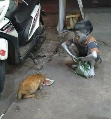 manusia silver ini sisihkan rp7 ribu hasil ngamen buat beli makanan kucing