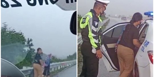 Ngaku Mau ke Jakarta, Ibu dan Dua Anaknya Jalan Kaki di Tol Trans Sumatra Karena Ini