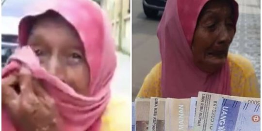 Ditipu Pakai Uang Mainan oleh Orang Tak Dikenal, Nenek Ini Nangis di Trotoar