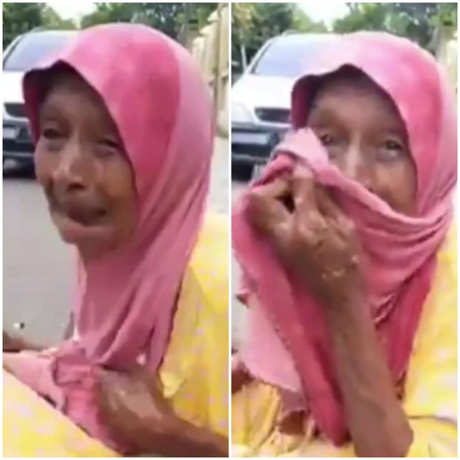 ditipu pakai uang mainan oleh orang tak dikenal nenek ini nangis di trotoar