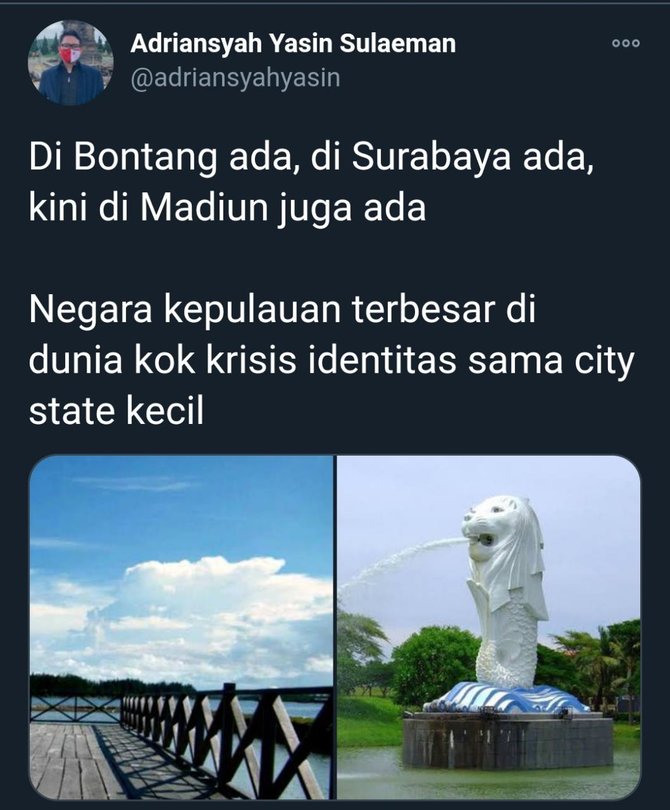 resmi jadi ikon kota patung merlion di madiun ini justru tuai pro kontra