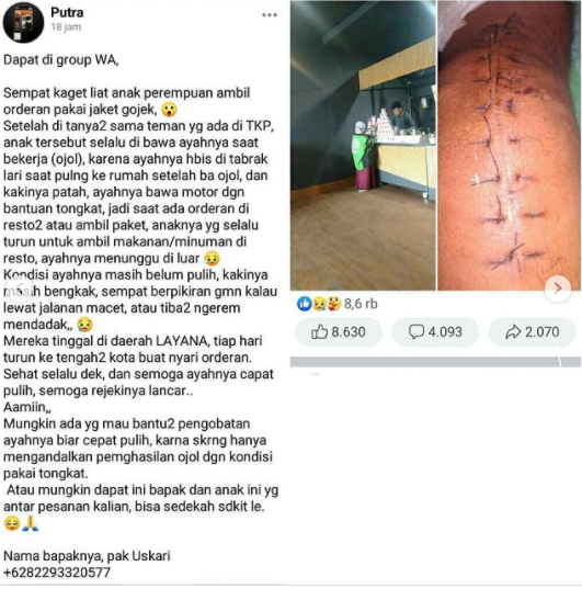 viral bocah berjaket ojol ambil orderan