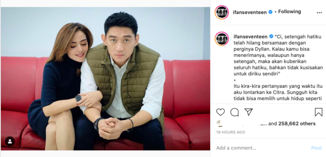 nyatakan cinta ke citra monica ifan seventeen sebut mendiang istri