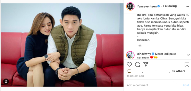 nyatakan cinta ke citra monica ifan seventeen sebut mendiang istri