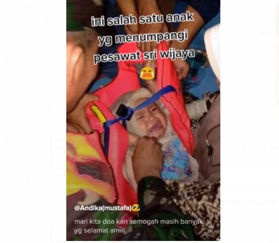 hoaks video anak selamat dari kecelakaan pesawat sriwijaya air