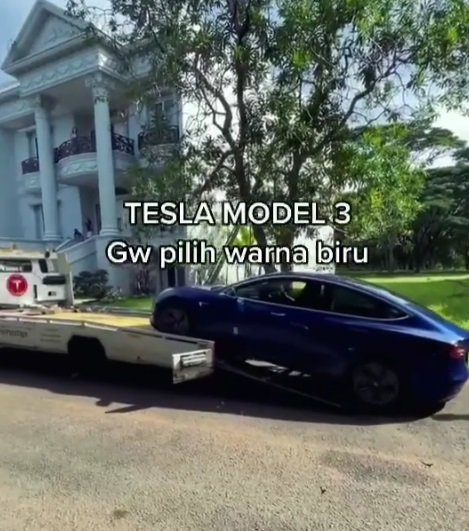 pria tajir iseng beli mobil tesla rp15 m online