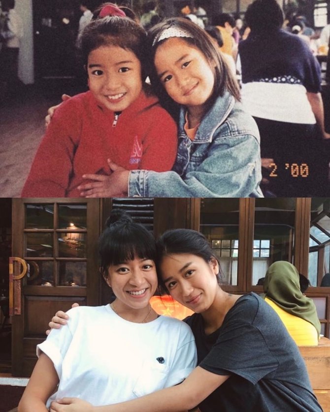 seleb tirukan foto masa kecil