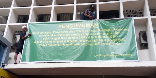 7 Pegawai Termasuk Hakim Positif Covid-19, PN Palembang Tutup Sepekan