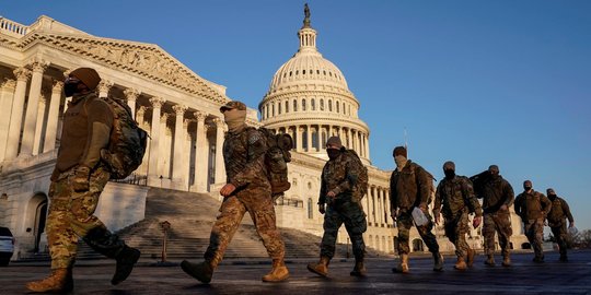 15.000 Pasukan Garda Nasional AS Dikerahkan ke Washington DC Jelang Pelantikan Biden